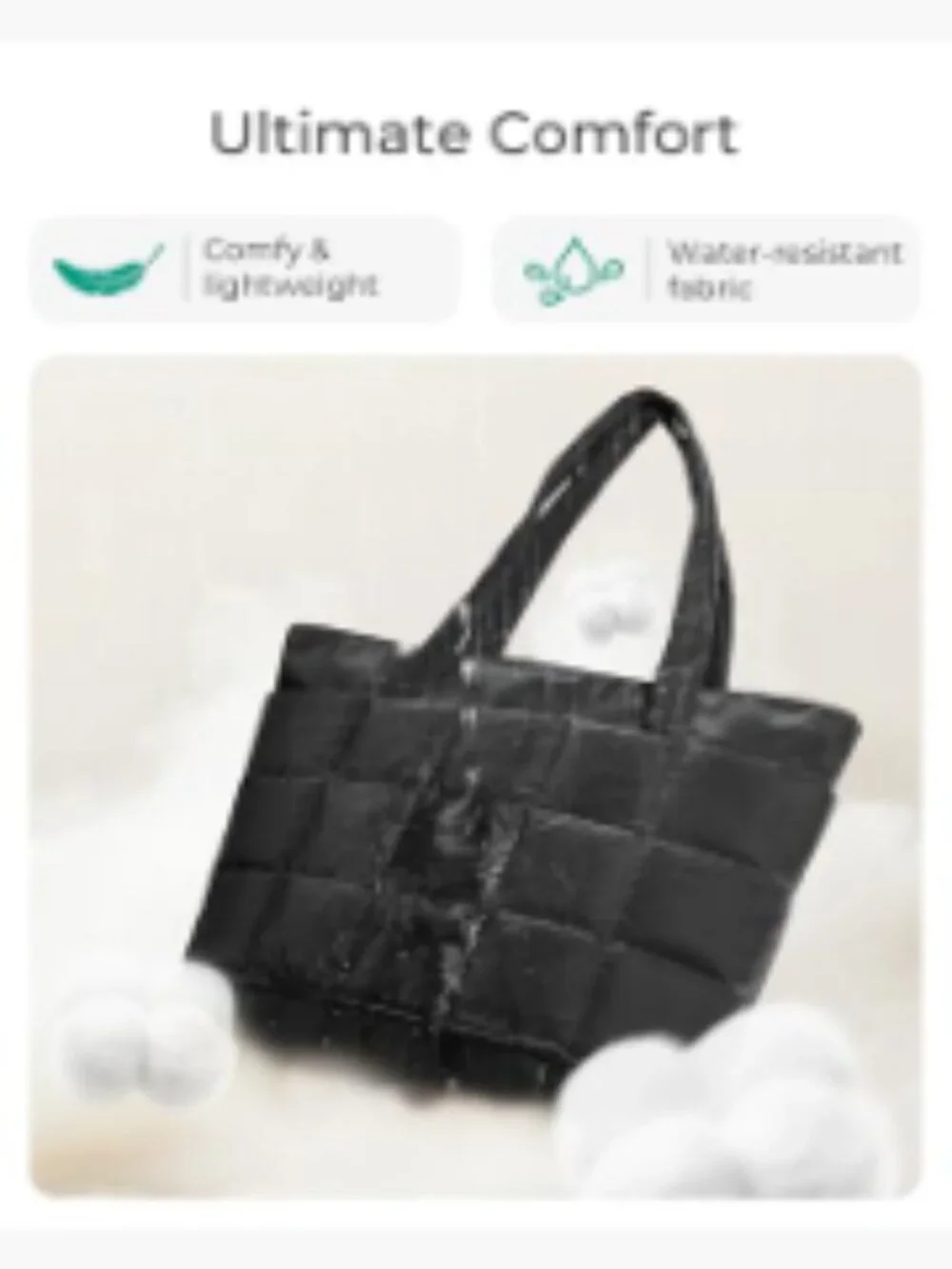 Expandable Puffer Tote Bag Women Work Travel Gym Laptop